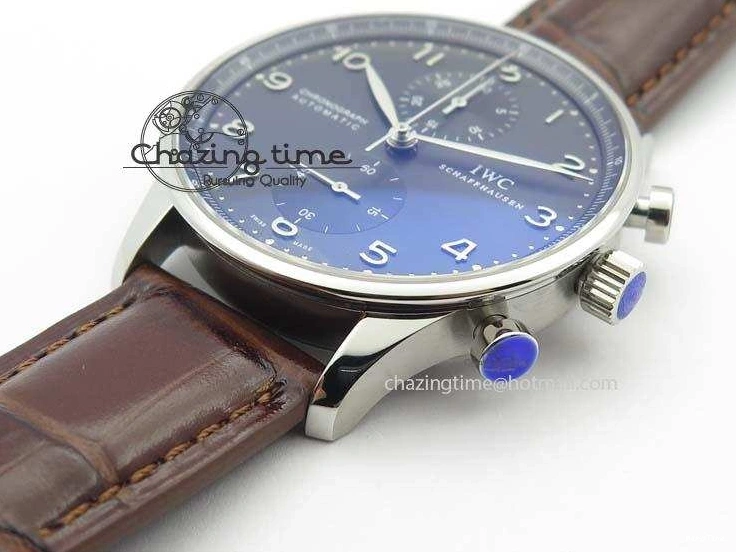 MIROTIME 0719 Supportive Portuguese Chrono IW371431 ZF 1:1 Best Edition Gray Dial On Brown Leather Strap A79350 (Slim Movement) 7261